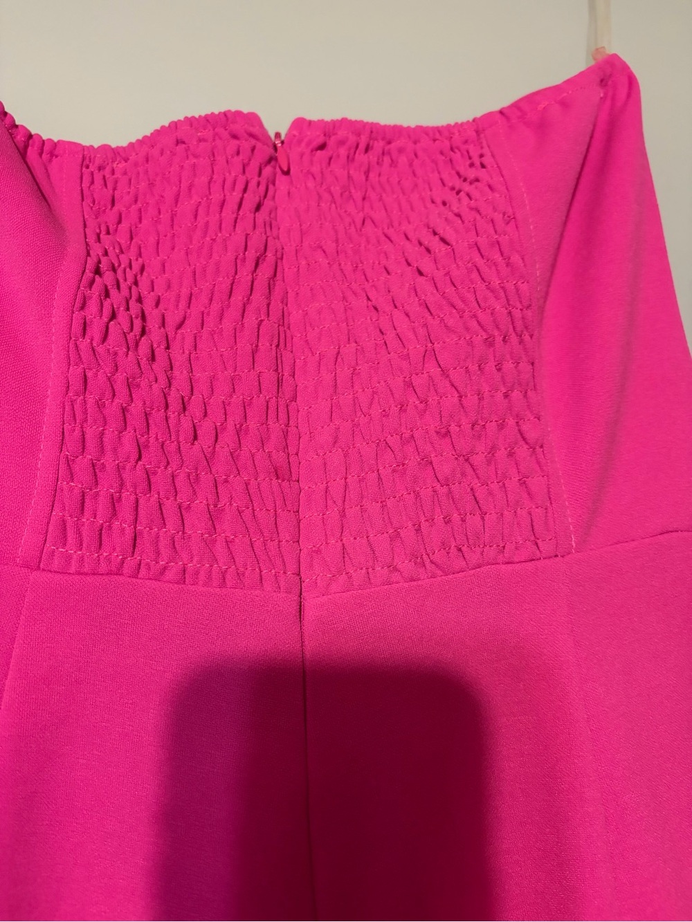 Entro Fuchsia Pink Strapless Pleated Bodice Wide Leg Jumpsuit - Picture 6 of 13